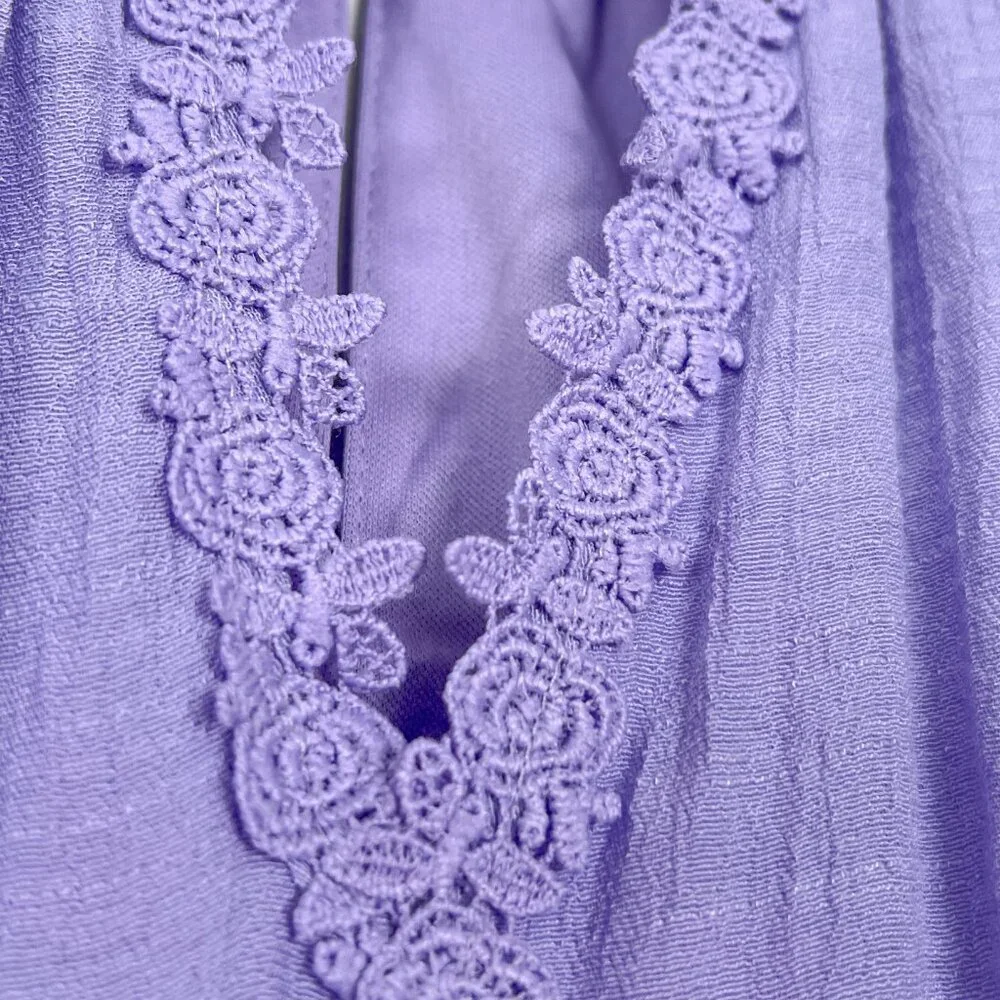 Lavender Crochet Detail High Low Dress - Picture 5 of 6